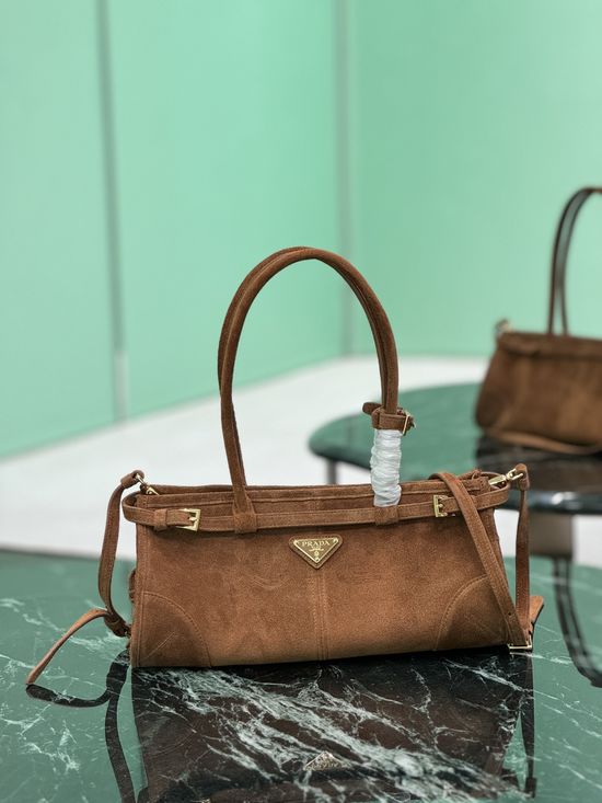 Prada SoftLux Suede Shoulder Bag 1BA426