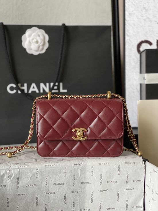 Chanel Small Golden Bead Flap Bag AS2615