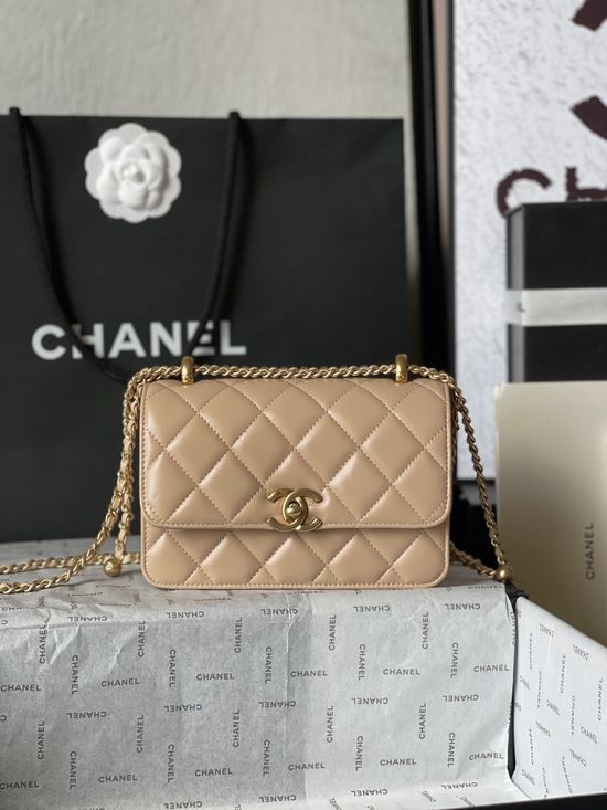 Chanel Small Golden Bead Flap Bag 11524