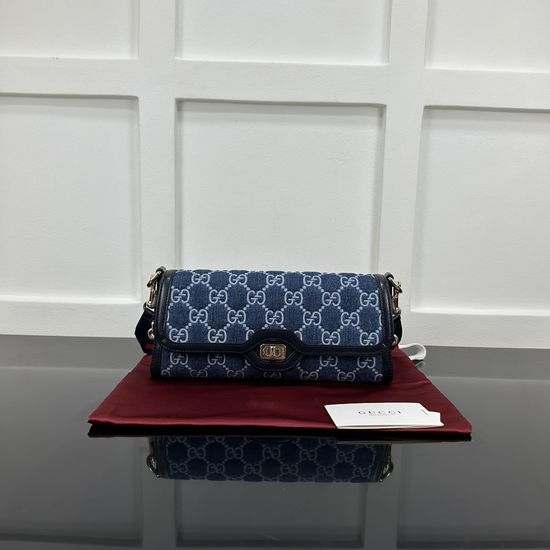 Gucci GG Quilted Denim Shoulder Bag 786027