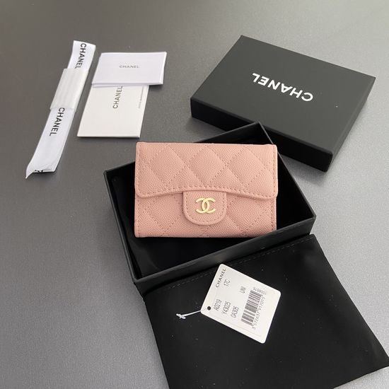 Chanel Leather Zip Pocket Wallet AP0219
