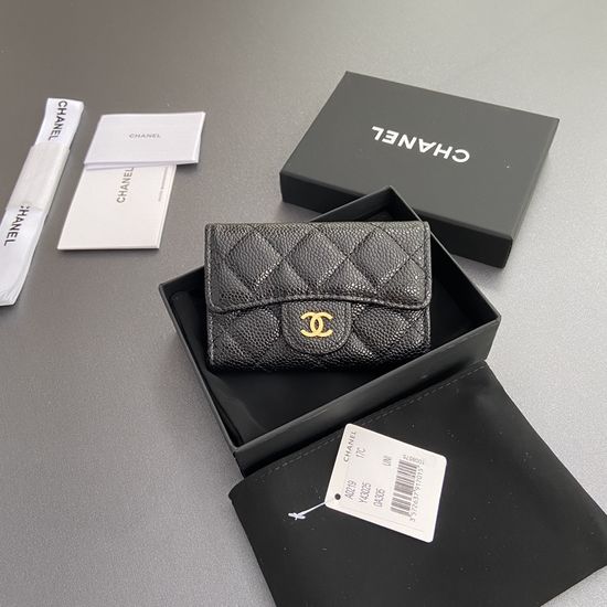 Chanel Caviar Leather Zippered Wallet AP0219