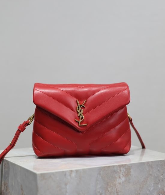 Yves Saint Laurent YSL Loulou Red Leather Bag 467072