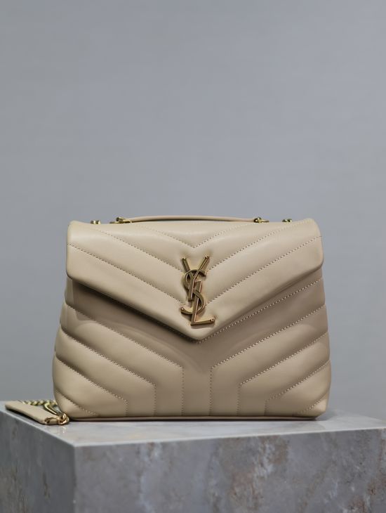 Yves Saint Laurent Loulou Apricot Leather Bag 494699