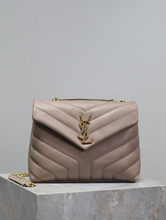 Yves Saint Laurent Loulou Classic Nude Pink Leather Bag 494699