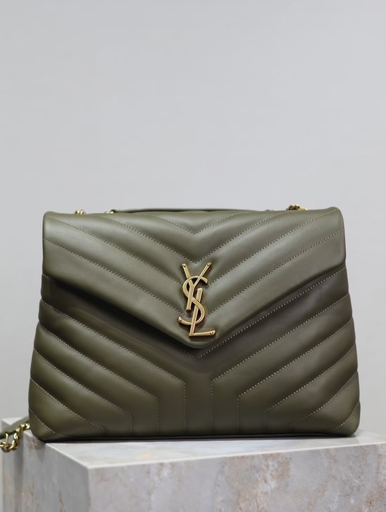 Yves Saint Laurent Loulou Classic Green Leather Bag 487216