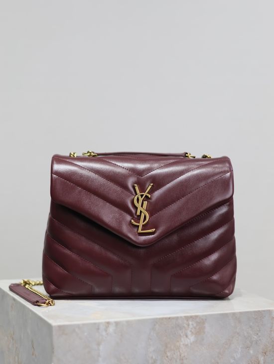 Yves Saint Laurent Loulou Burgundy Shoulder Bag 494699