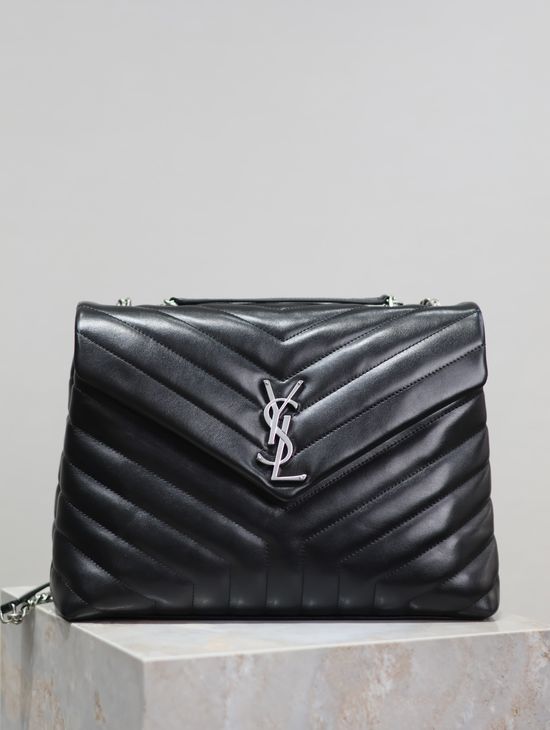 Yves Saint Laurent Loulou Silver Buckle Leather Handbag 487216