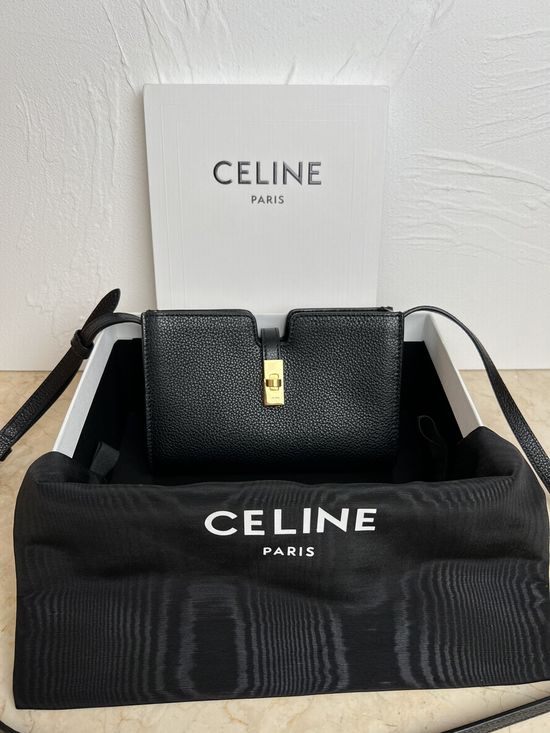 Celine Mini16 Litchi Grain Crossbody Bag 10M443