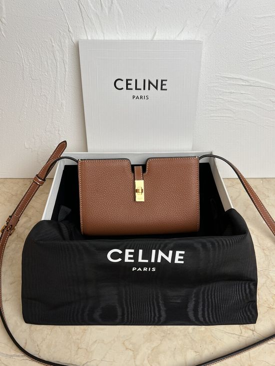 Celine Mini16 Litchi Grain Crossbody Bag 10M443