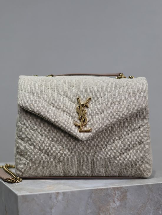 Yves Saint Laurent Loulou Calfskin Linen Bag 494699