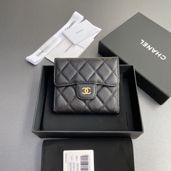 Chanel Grain Leather Card Holder Wallet 82288