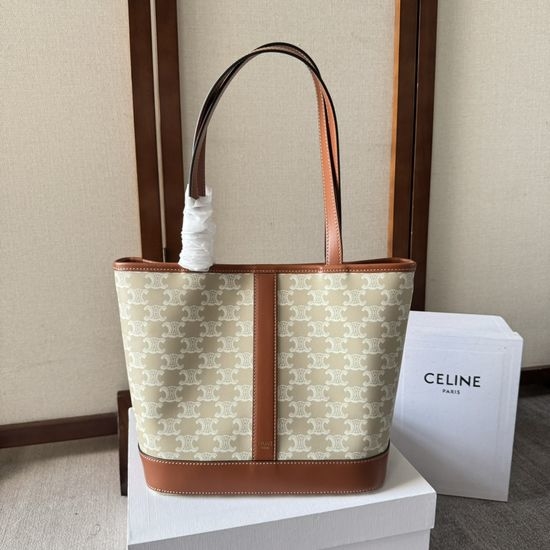 Celine CABAS Small Signature Printed Leather Bag 115082
