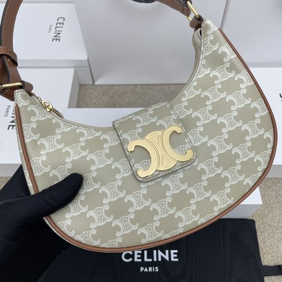 Celine AVA Triomphe Leather Shoulder Bag 114492