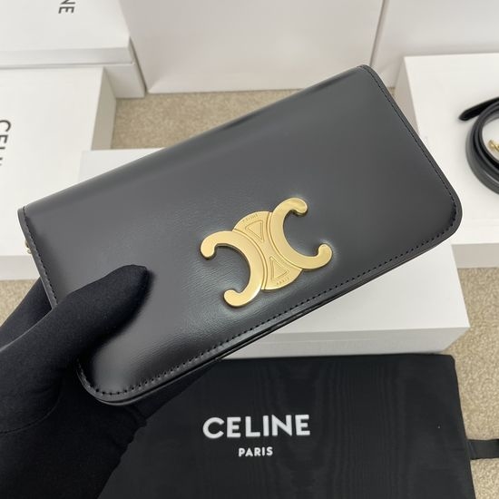 Celine Mini Leather Handbag with TRIOMPHE Lock, No.10L973
