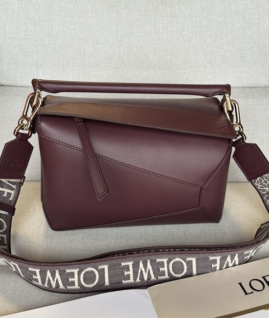 Loewe Puzzle Burgundy Small Handbag 3001B