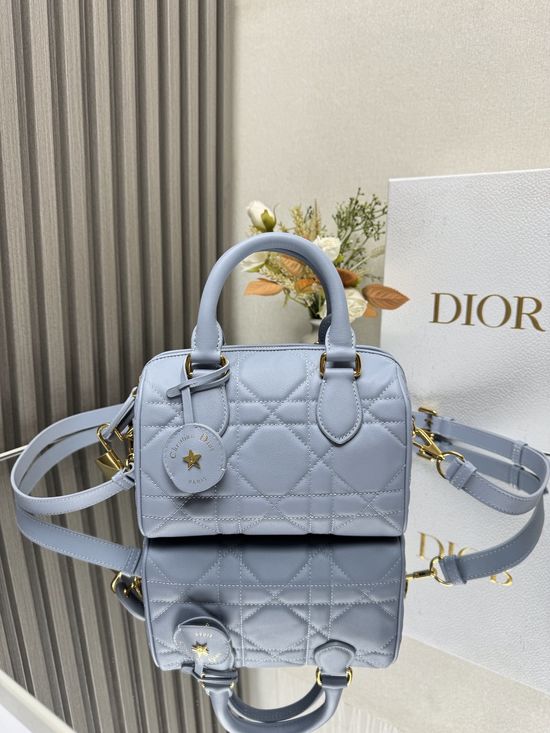 Christian Dior Groove 20cm Handbag Blue Oblique 9738