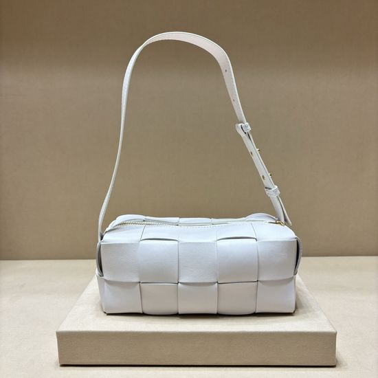 Bottega Veneta Brick Cassette Woven Lambskin Shoulder Bag 9305
