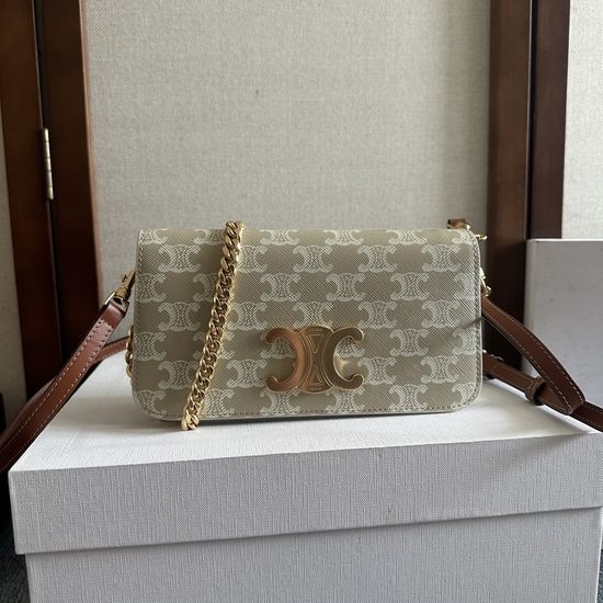 Celine TRIOMPHE CANVAS Flap Shoulder Bag 110972