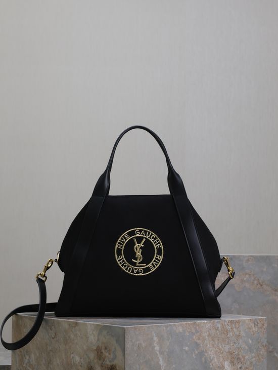 Yves Saint Laurent RIVE GAUCHE Embroidery Bowling Bag 774048