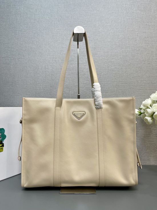 Prada Oil Wax Leather Tote Bag Large Capacity 1BG460