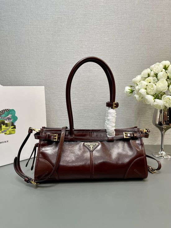 Prada 1BA426 Elegant Oil Wax Leather Crossbody Bag