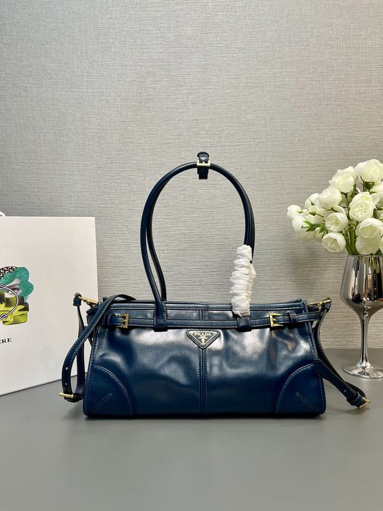 Prada 1BA426 Classic Oil Wax Leather Shoulder Bag