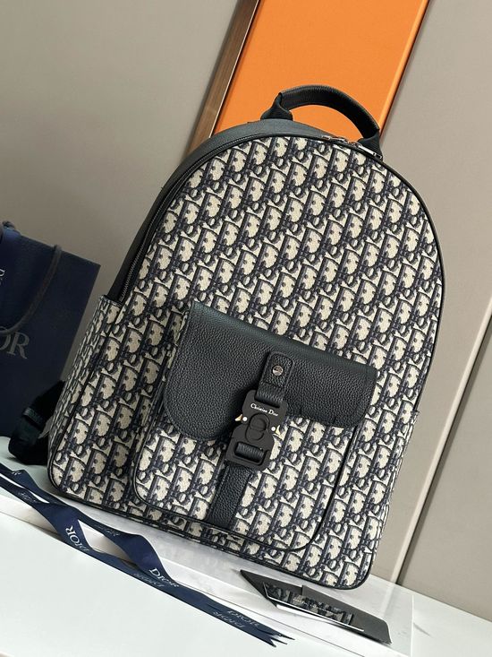 Christian Dior Saddle Zip Backpack Oblique Print 211