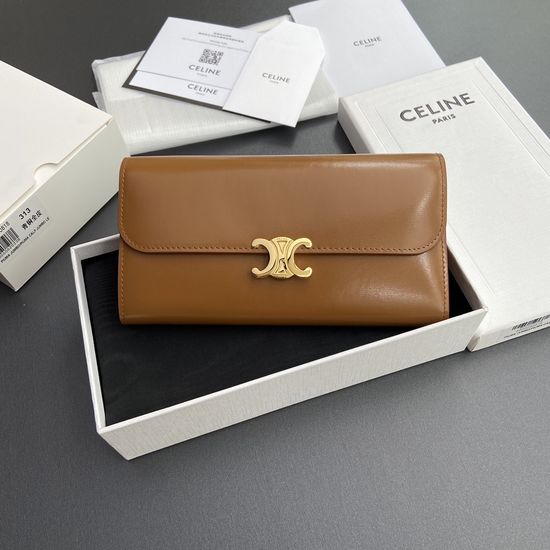 Celine TRIOMPHE Glazed Leather Wallet 10E313DPV.38NO