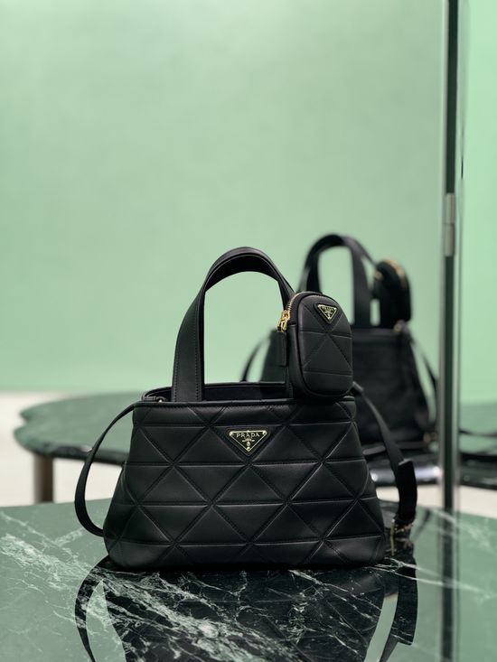 Prada Matinee Quilted Leather Small Tote Bag 1BG548