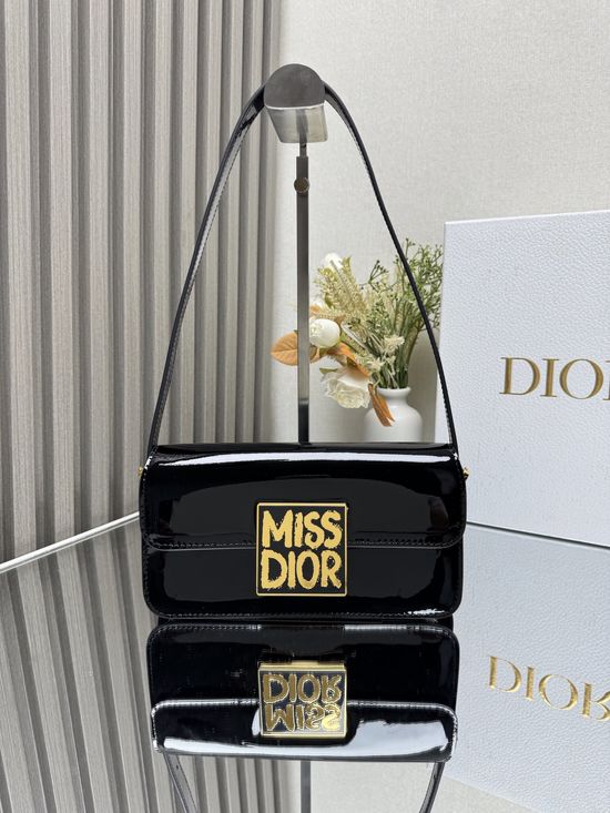 Christian Dior Miss Christian Dior Patent Leather Flap Bag 2610