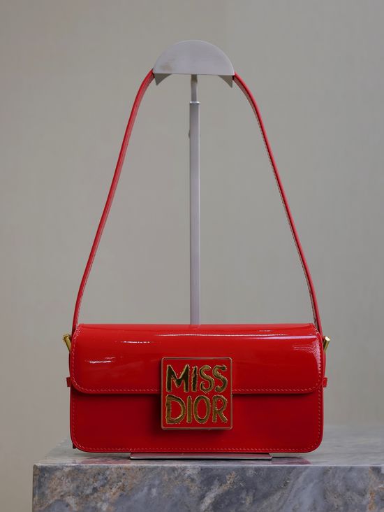 Christian Dior Miss Christian Dior Red Patent Leather Flap Bag 2610