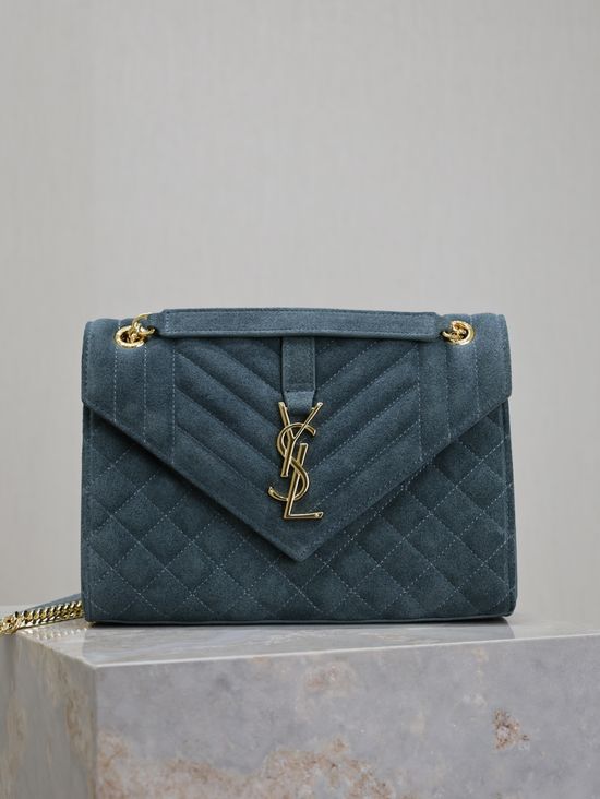 Yves Saint Laurent Envelope Medium Quilted Matte Leather Bag 487206