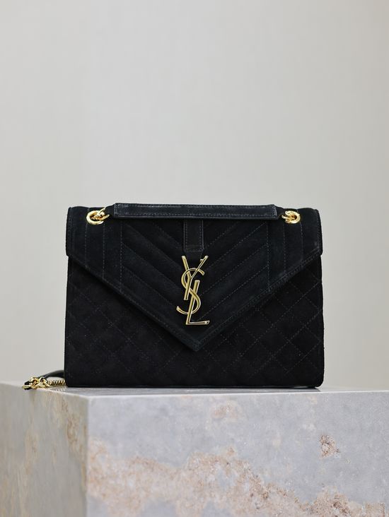 Yves Saint Laurent Envelope Medium Quilted Matte Leather Bag 487206