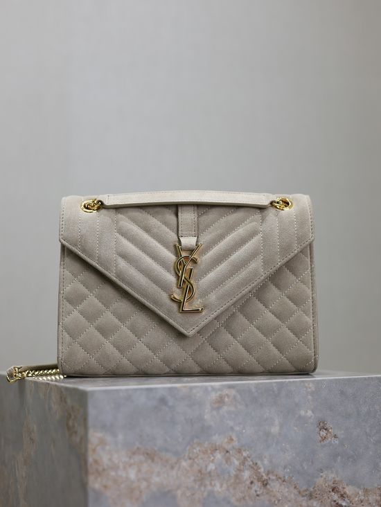 Yves Saint Laurent Envelope Medium Quilted Matte Leather Bag 487206
