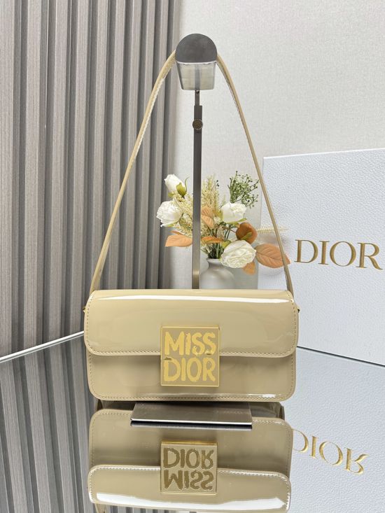 Christian Dior Miss Christian Dior Apricot Patent Leather Handbag 2610