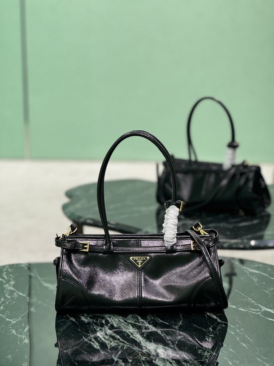 Prada 828 LusSolf Wrinkled Patent Leather Bag 1BA426