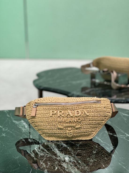Prada Woven Waist Bag with Adjustable Belt 2VL042 2231