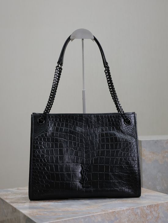 Yves Saint Laurent Niki Crocodile Pattern Shopping Bag 577999