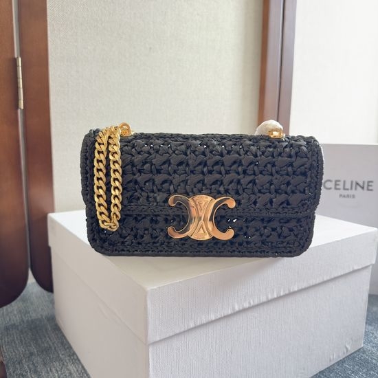 Celine Triomphe Woven Chain Bag 112252