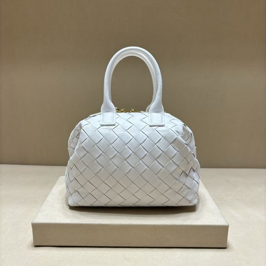 Bottega Veneta Intrecciato Woven Leather Bowling Bag 7460