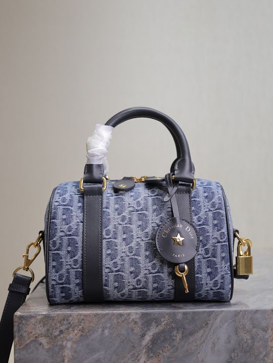 Christian Dior Groove Denim Blue Small Handbag 1365