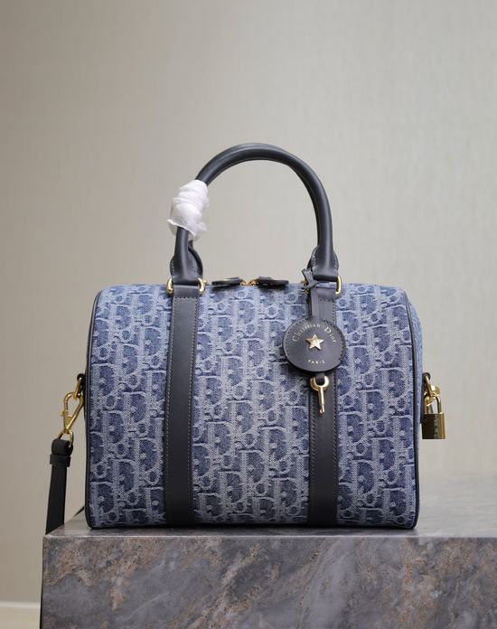Christian Dior Groove Denim Blue Large Handbag 1365