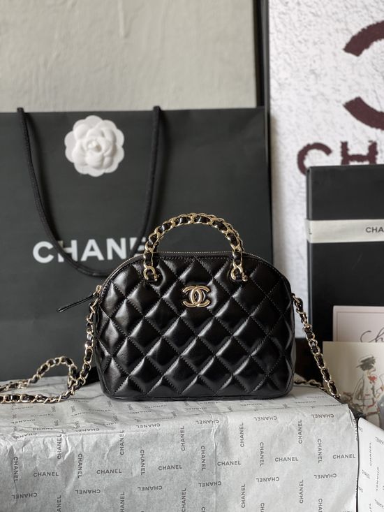 Chanel Shiny Lambskin Shell Bag AP5130