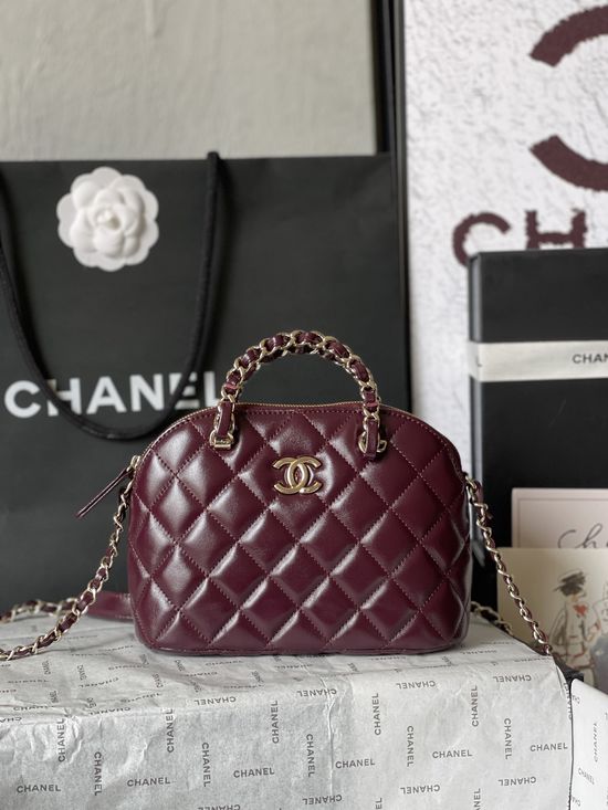 Chanel Shiny Lambskin Shell Bag AP5130