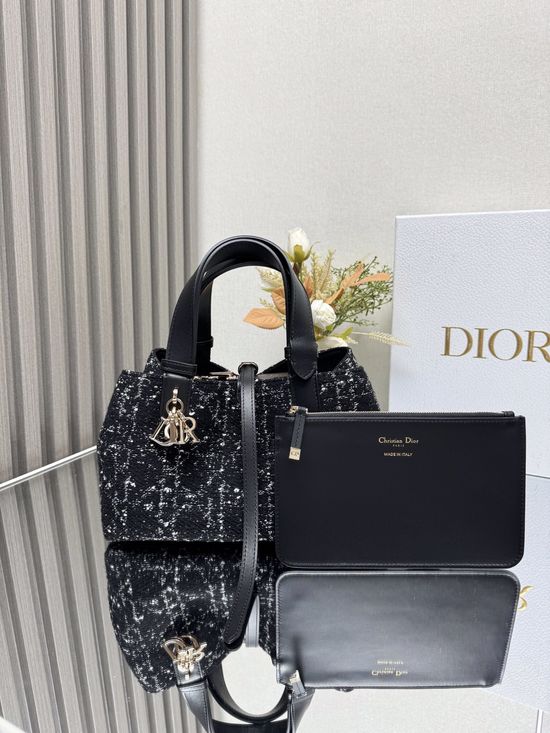 Christian Dior Toujours Tweed And Leather Small Bag 2822