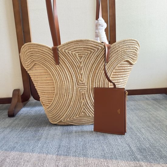 Celine TRIOMPHE Woven Straw Tote Bag Classic 116982