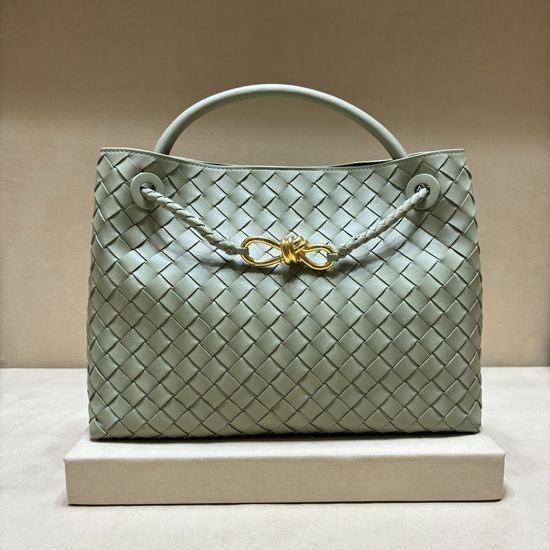 Bottega Veneta Andiamo Woven Lambskin Handbag 8463