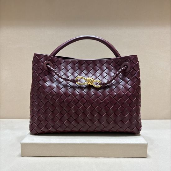 Bottega Veneta Andiamo Woven Lambskin Handbag 8463