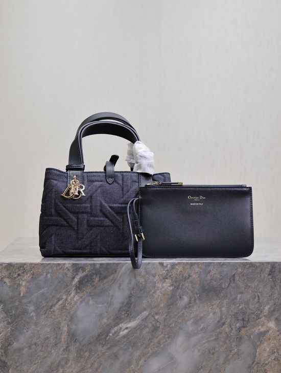 Christian Dior Toujours Denim Graphic Tote Bag 730